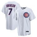 Kooe C.Cubs #7 Dansby Swanson Player White Game Home Stitched Jerseys