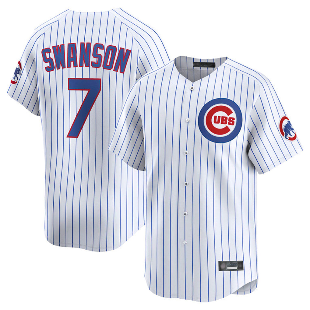 Kooe C.Cubs #7 Dansby Swanson Player White Limited Home Game Stitched Jerseys