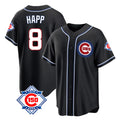 Kooe C.Cubs #8 Ian Happ Player Black Fashion Out 150th Anniversary Game Stitched Jerseys