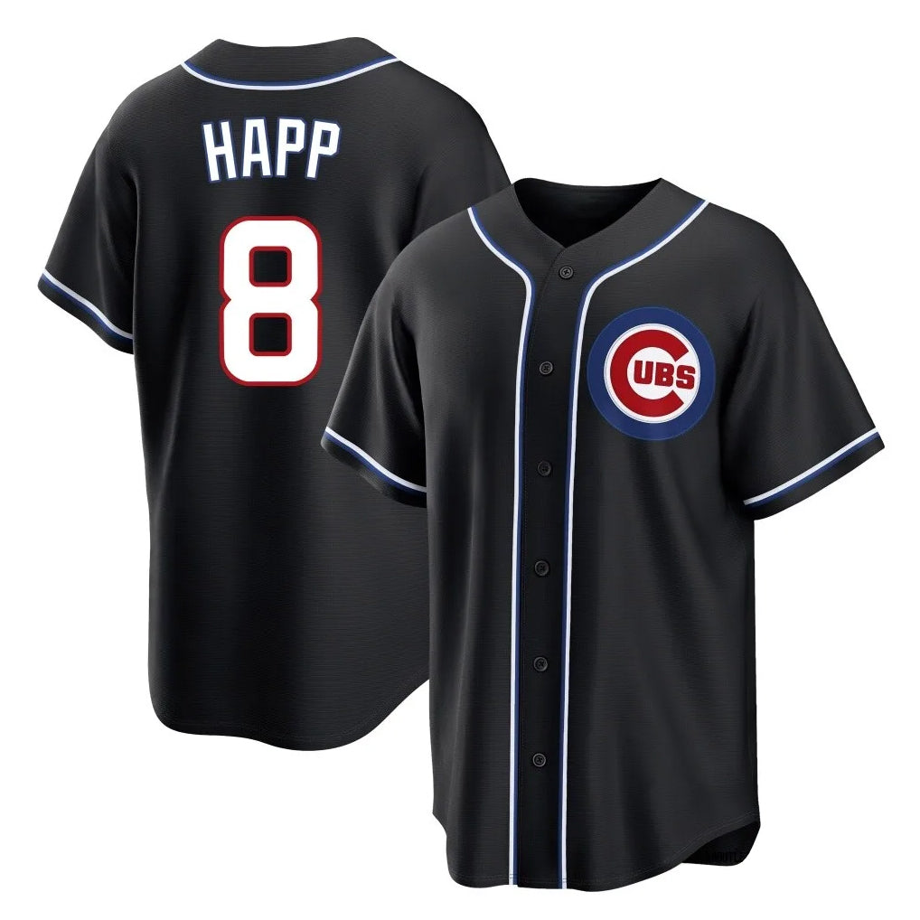 Kooe C.Cubs #8 Ian Happ Player Black Fashion Out Game Stitched Jerseys