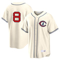 Kooe C.Cubs #8 Ian Happ Player Cream Field of Dreams Home Game Stitched Jerseys