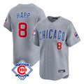 Kooe C.Cubs #8 Ian Happ Player Gray Road 150th Anniversary Limited Home Stitched Jerseys