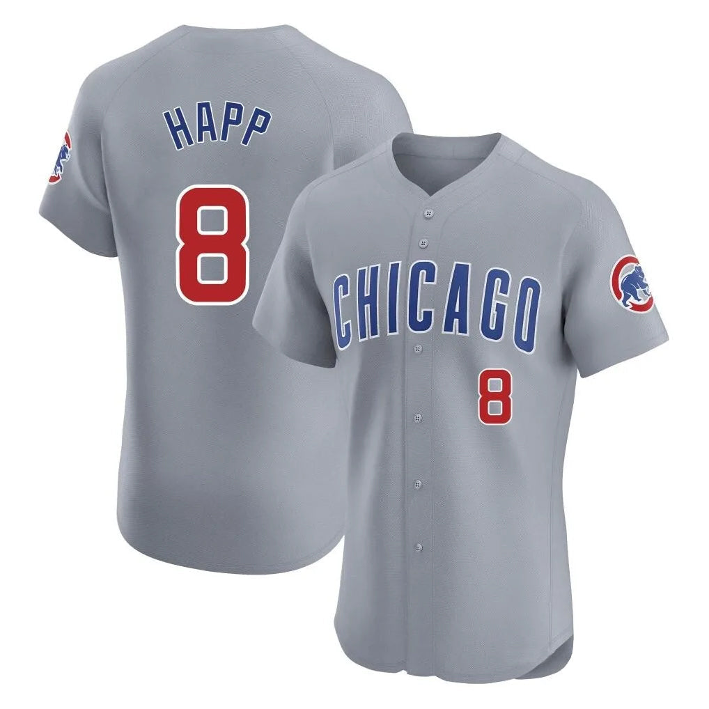 Kooe C.Cubs #8 Ian Happ Player Gray Road Limited Elite Home Stitched Jerseys