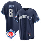 Kooe C.Cubs #8 Ian Happ Player Navy 150th Anniversary City Connect Home Game Stitched Jerseys
