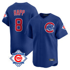 Kooe C.Cubs #8 Ian Happ Player Royal 150th Anniversary Limited Home Stitched Jerseys