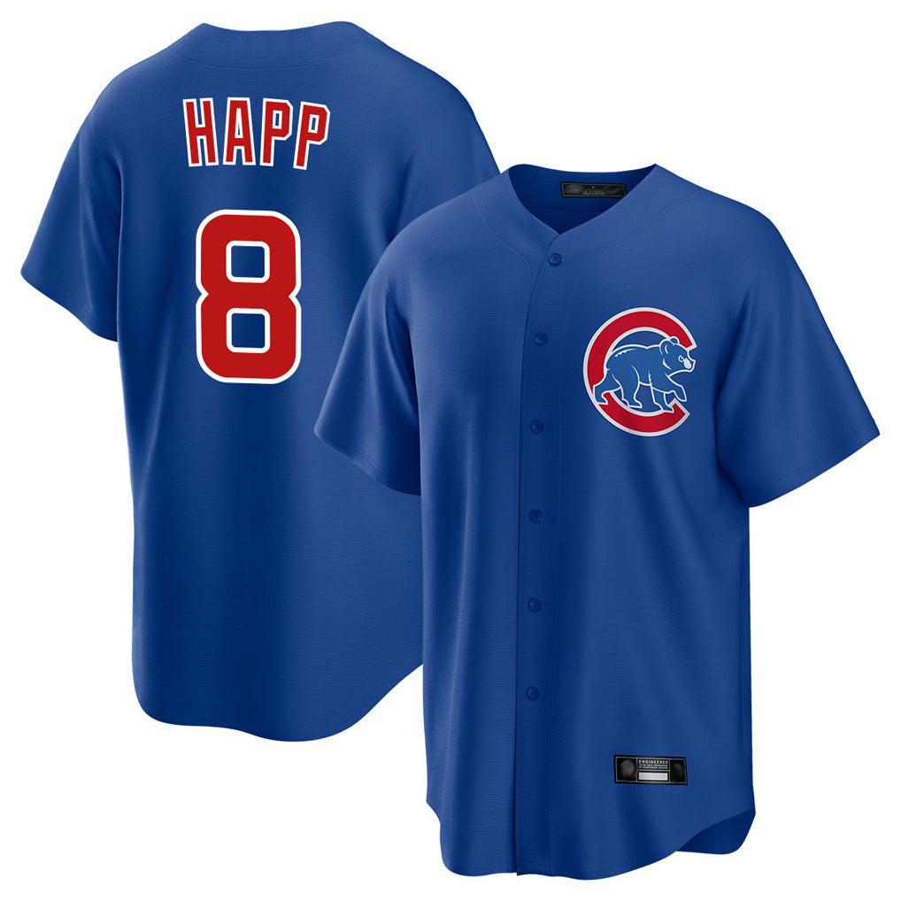 Kooe C.Cubs #8 Ian Happ Player Royal Home Game Stitched Jerseys