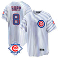 Kooe C.Cubs #8 Ian Happ Player White 150th Anniversary Home Game Stitched Jerseys