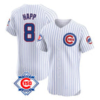 Kooe C.Cubs #8 Ian Happ Player White 150th Anniversary Limited Elite Home Game Stitched Jerseys
