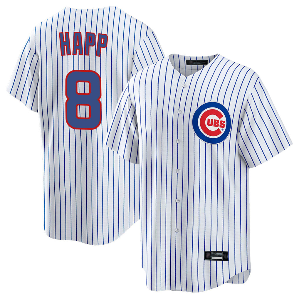 Kooe C.Cubs #8 Ian Happ Player White Game Home Stitched Jerseys