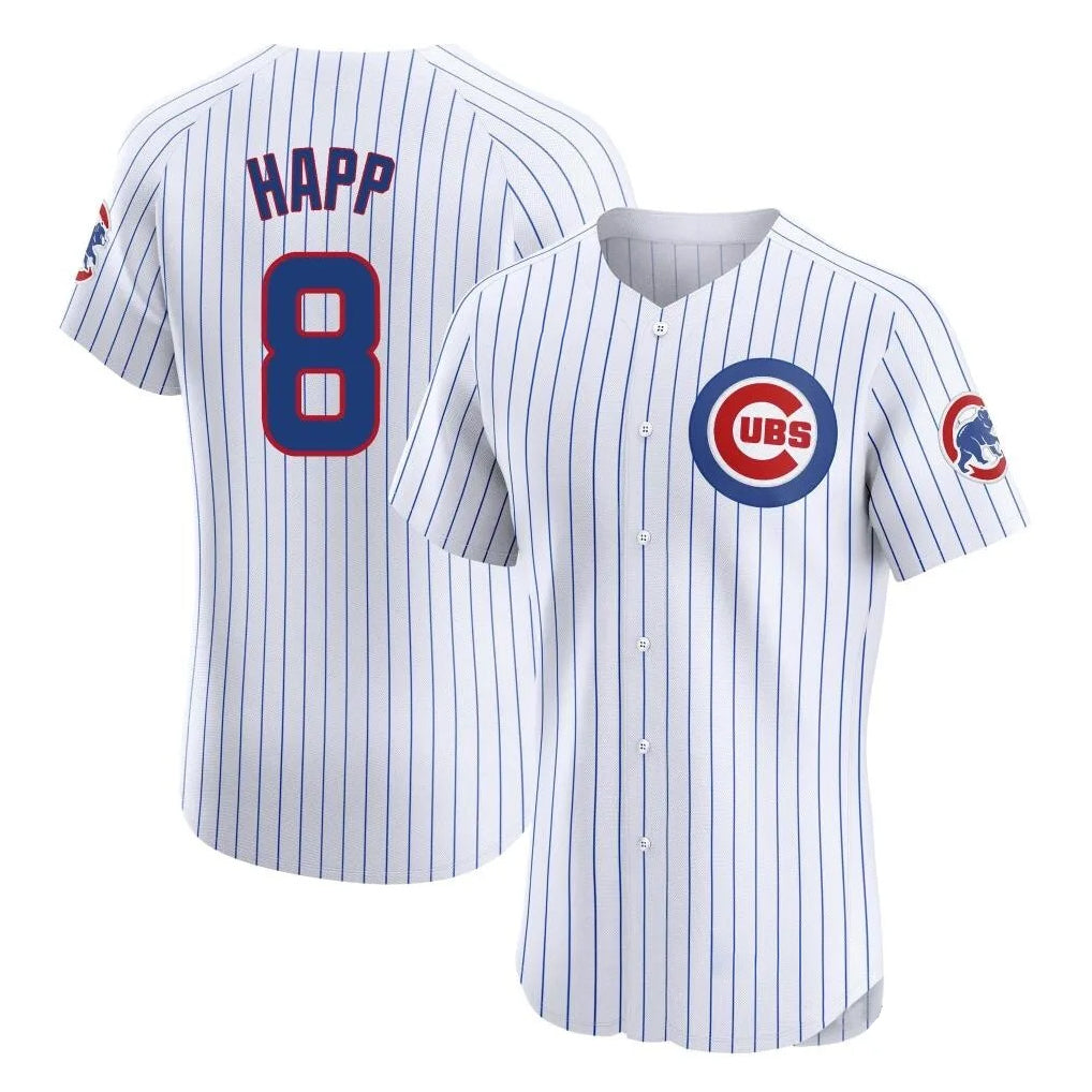 Kooe C.Cubs #8 Ian Happ Player White Limited Elite Home Game Stitched Jerseys