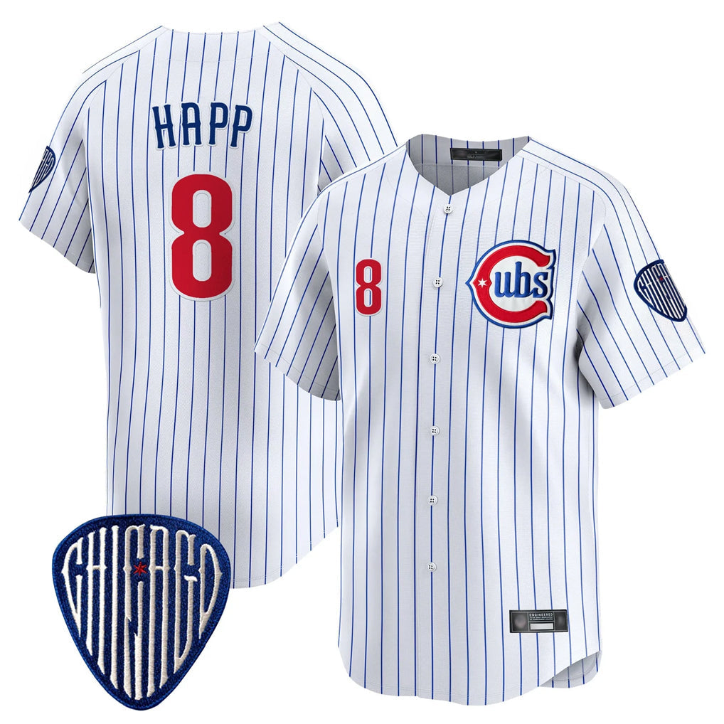 Kooe C.Cubs #8 Ian Happ Player White Pinstripe Vapor Premier Limited Home Stitched Jerseys
