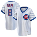 Kooe C.Cubs #8 Ian Happ Player White T-shirt Cooperstown Collection Limited Stitched Jerseys