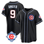 Kooe C.Cubs #9 Miguel Amaya Player Black Fashion Out 150th Anniversary Game Stitched Jerseys