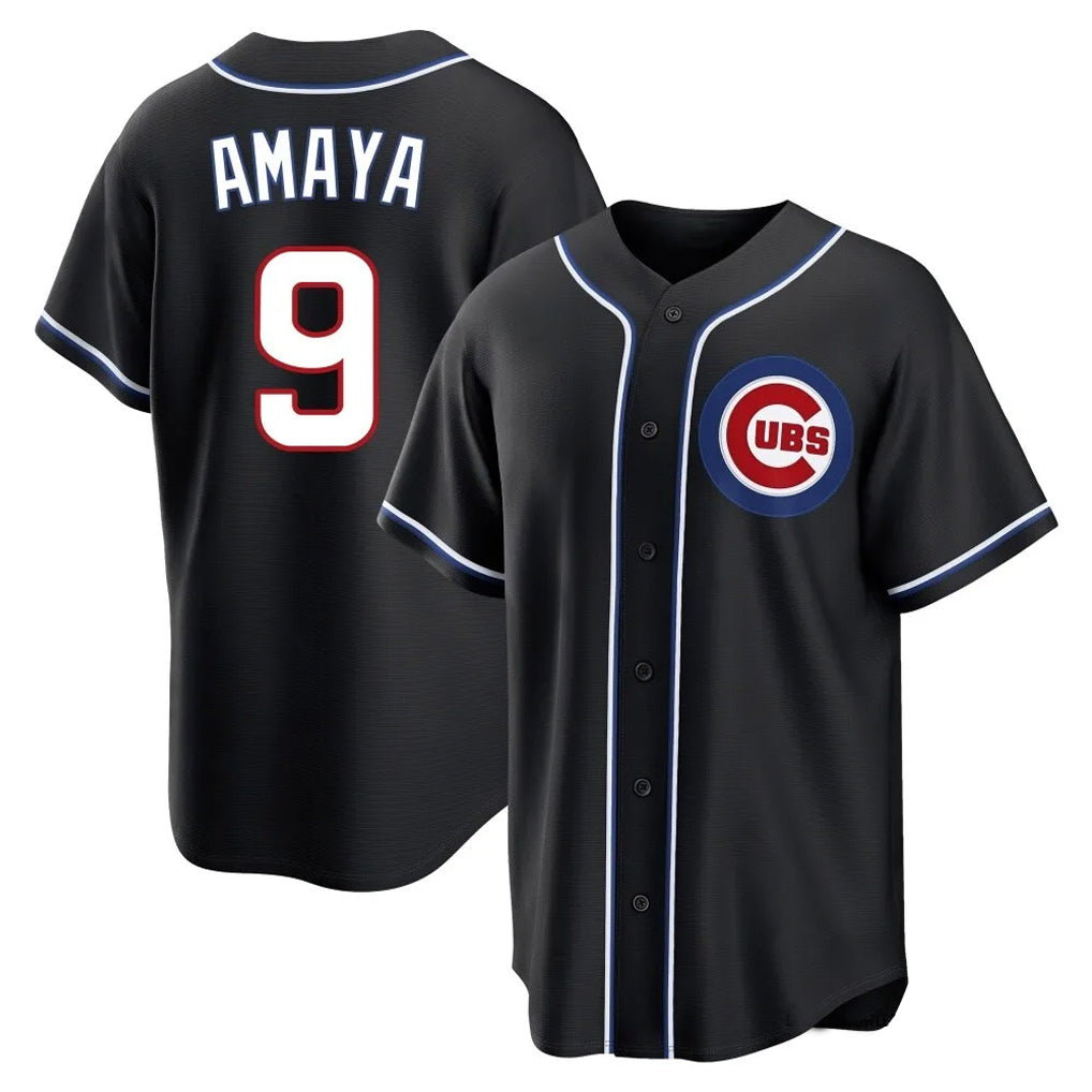 Kooe C.Cubs #9 Miguel Amaya Player Black Fashion Out Game Stitched Jerseys