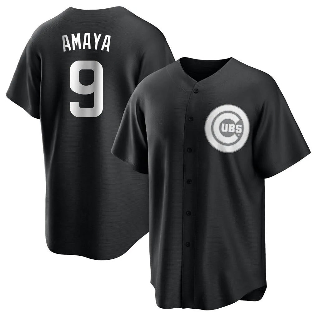 Kooe C.Cubs #9 Miguel Amaya Player Black Game Stitched Jerseys