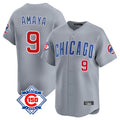Kooe C.Cubs #9 Miguel Amaya Player Gray Road 150th Anniversary Limited Home Stitched Jerseys