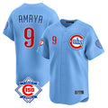 Kooe C.Cubs #9 Miguel Amaya Player Light Blue 150th Anniversary Limited Home Stitched Jerseys