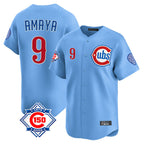 Kooe C.Cubs #9 Miguel Amaya Player Light Blue 150th Anniversary Limited Home Stitched Jerseys