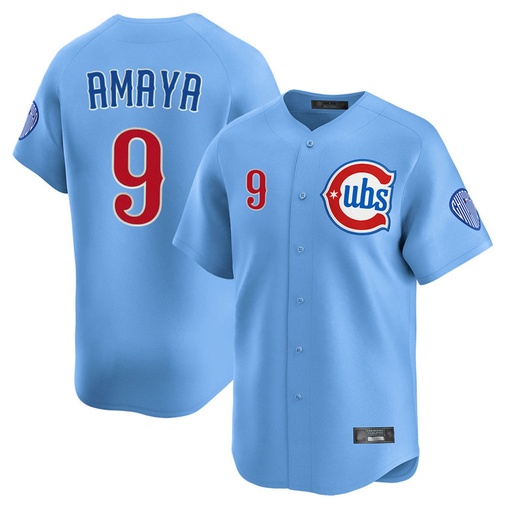 Kooe C.Cubs #9 Miguel Amaya Player Light Blue Limited Home Stitched Jerseys