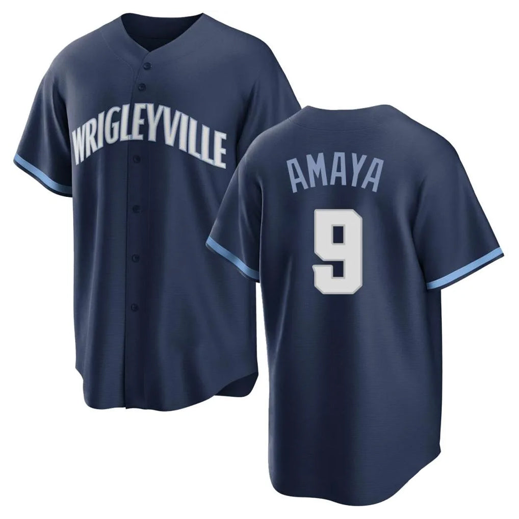 Kooe C.Cubs #9 Miguel Amaya Player Navy City Connect Home Game Stitched Jerseys
