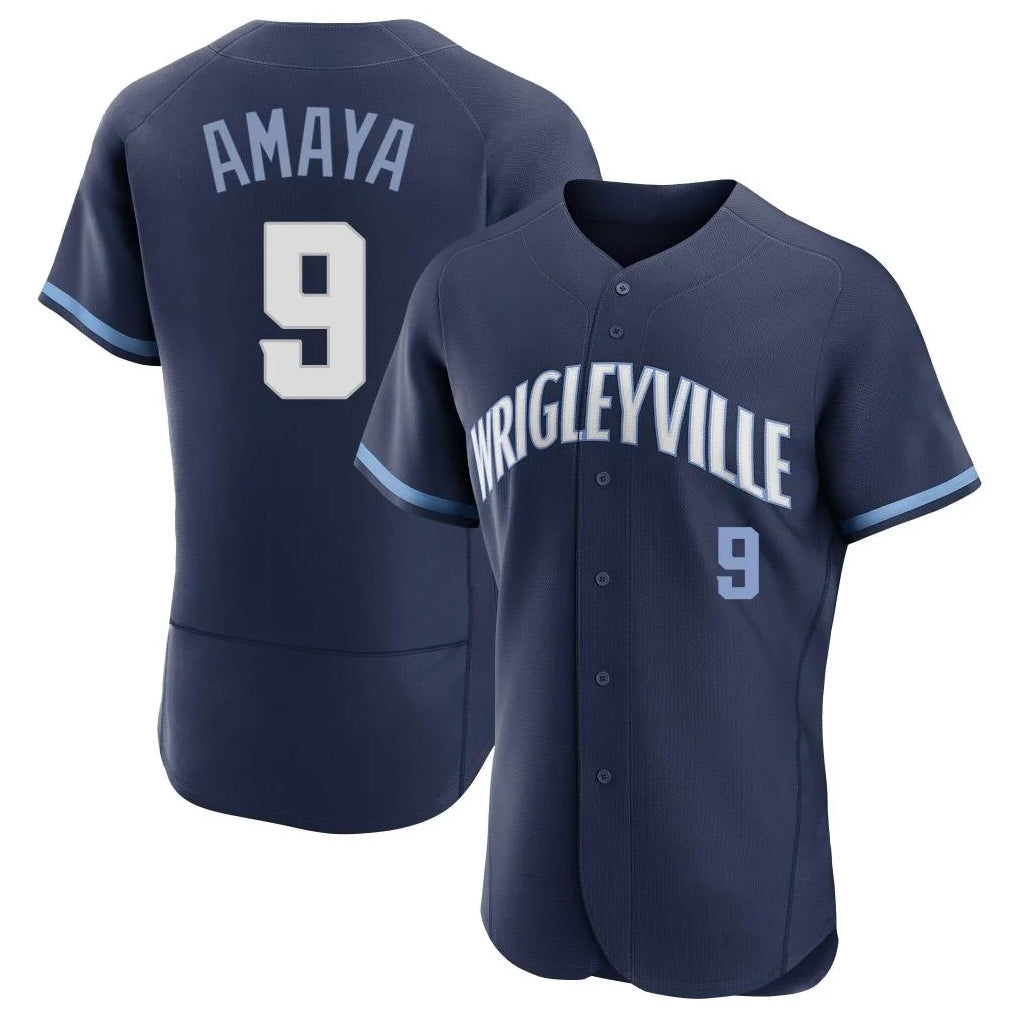 Kooe C.Cubs #9 Miguel Amaya Player Navy City Connect Limited Elite Home Stitched Jerseys
