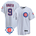 Kooe C.Cubs #9 Miguel Amaya Player White 150th Anniversary Home Game Stitched Jerseys
