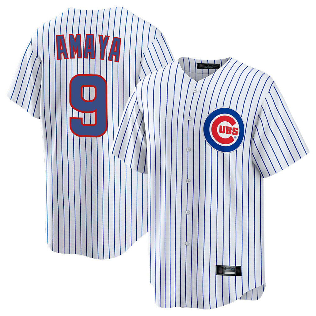 Kooe C.Cubs #9 Miguel Amaya Player White Game Home Stitched Jerseys