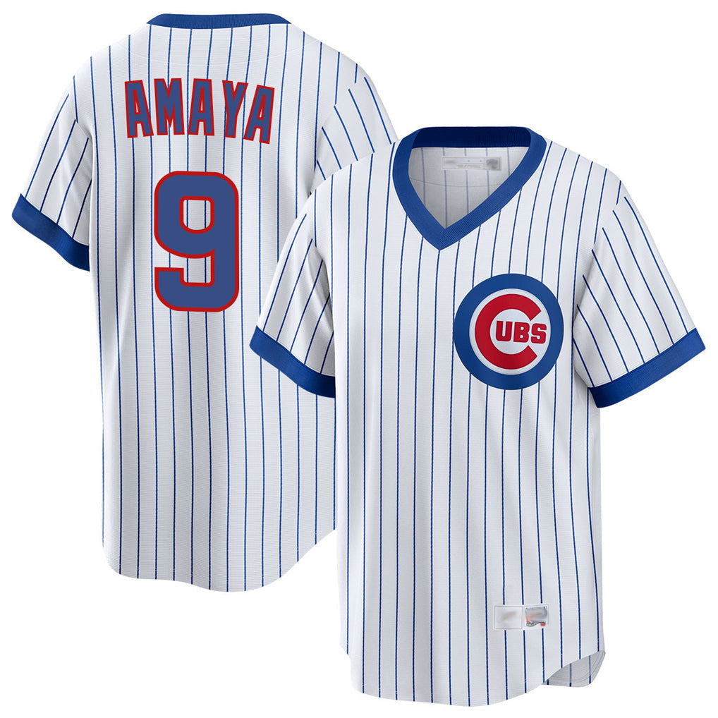 Kooe C.Cubs #9 Miguel Amaya Player White T-shirt Cooperstown Collection Limited Stitched Jerseys