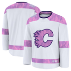 Kooe C.Flames White 2024 Hockey Fights Cancer Practice Jerseys