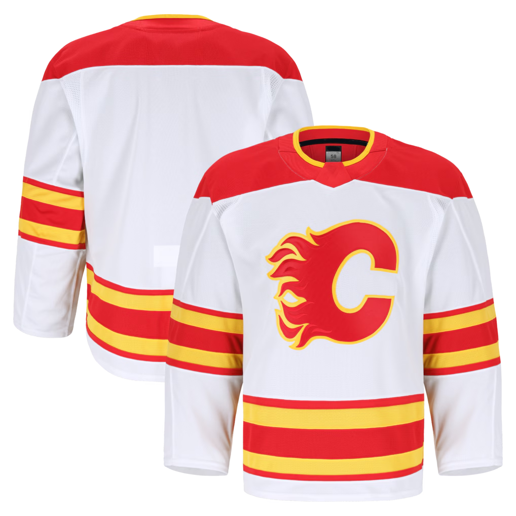 Kooe C.Flames White Away Authentic Pro Jerseys