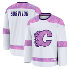 Kooe C.Flames White Hockey Fights Cancer Survivor Practice Jerseys
