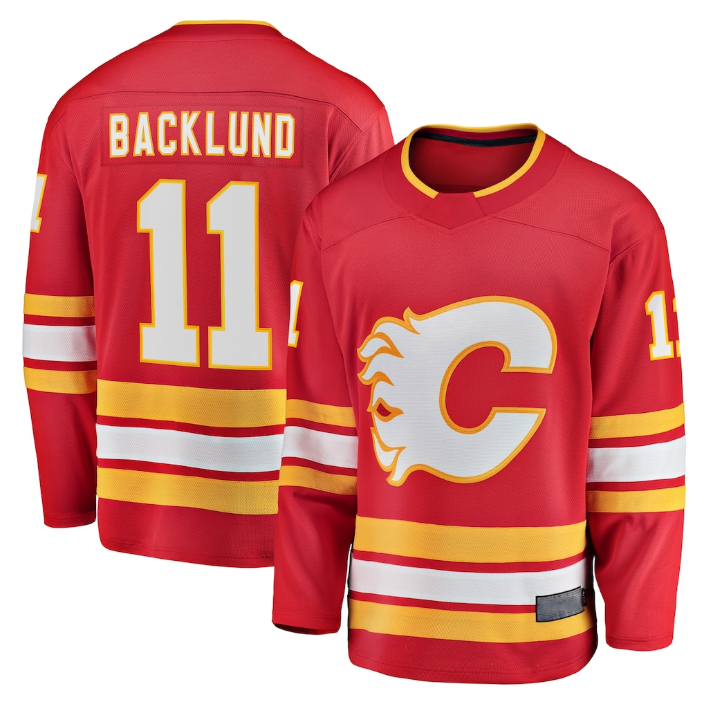 Kooe C.Flames #11 Mikael Backlund Red Home Breakaway Player Jerseys