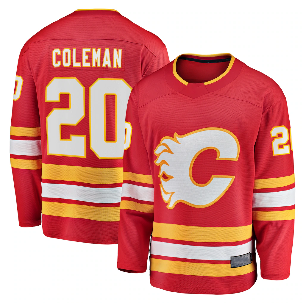 Kooe C.Flames #20 Blake Coleman Red Home Breakaway Player Jerseys