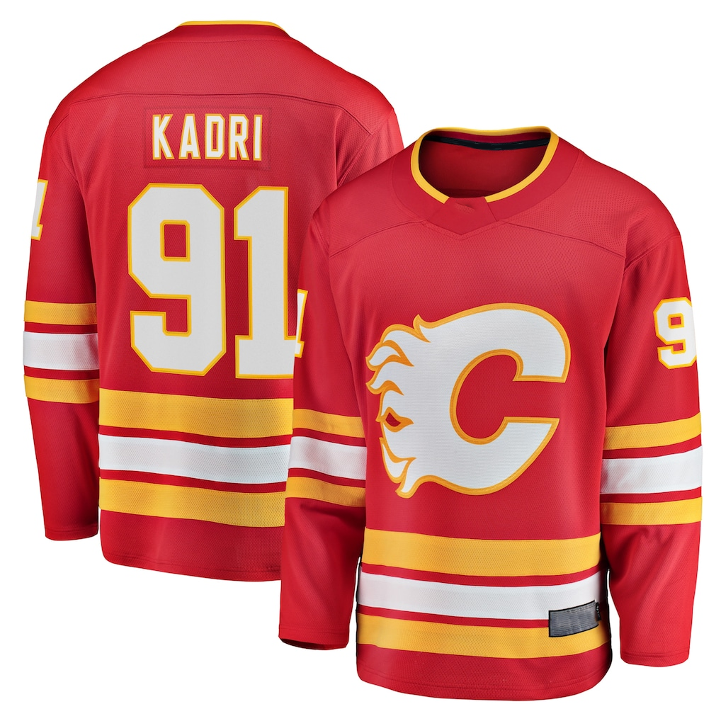 Kooe C.Flames #91 Nazem Kadri Red Home Breakaway Player Jerseys