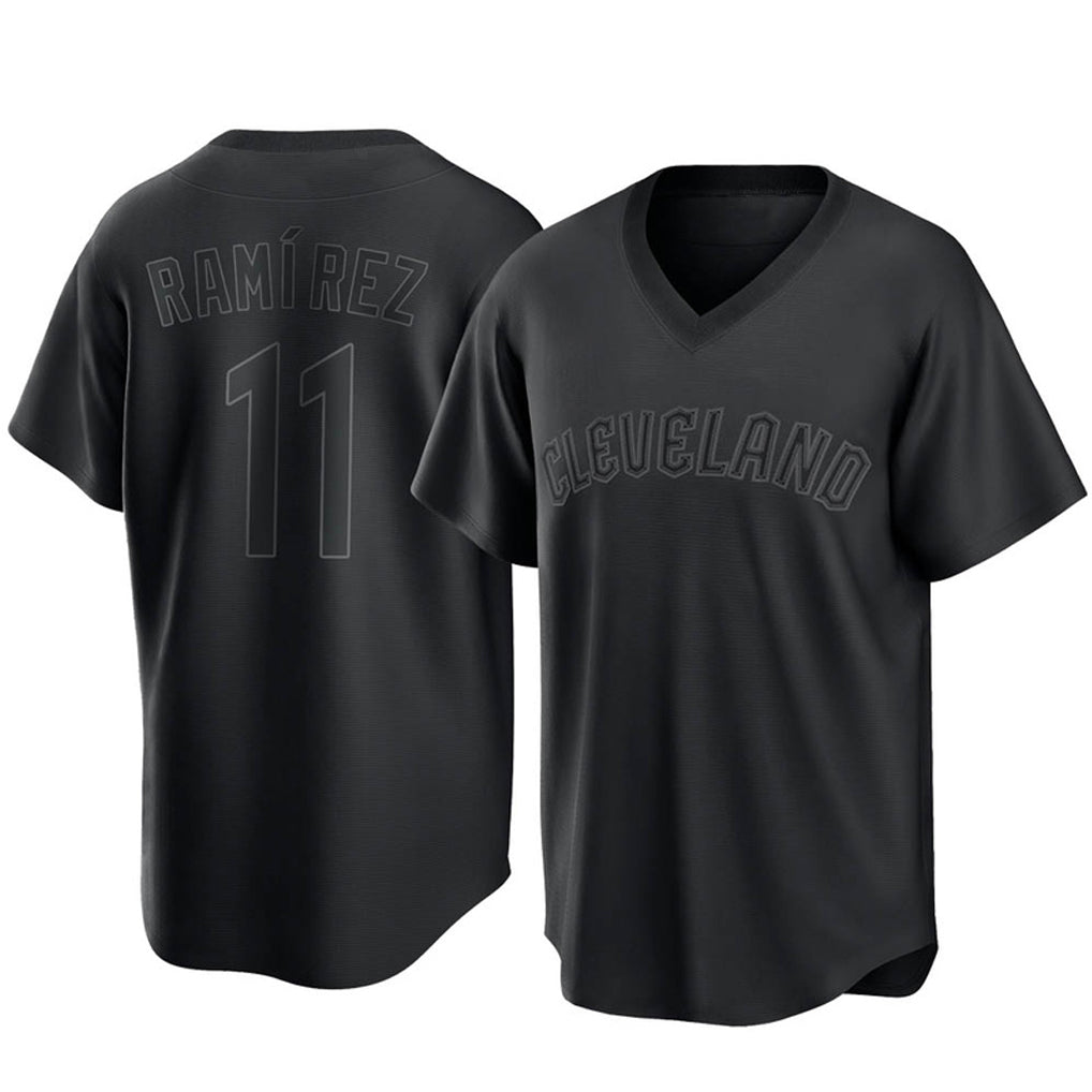 Kooe C.Guardians #11 Jose Ramirez Player Black T-shirt Home Game Stitched Jerseys
