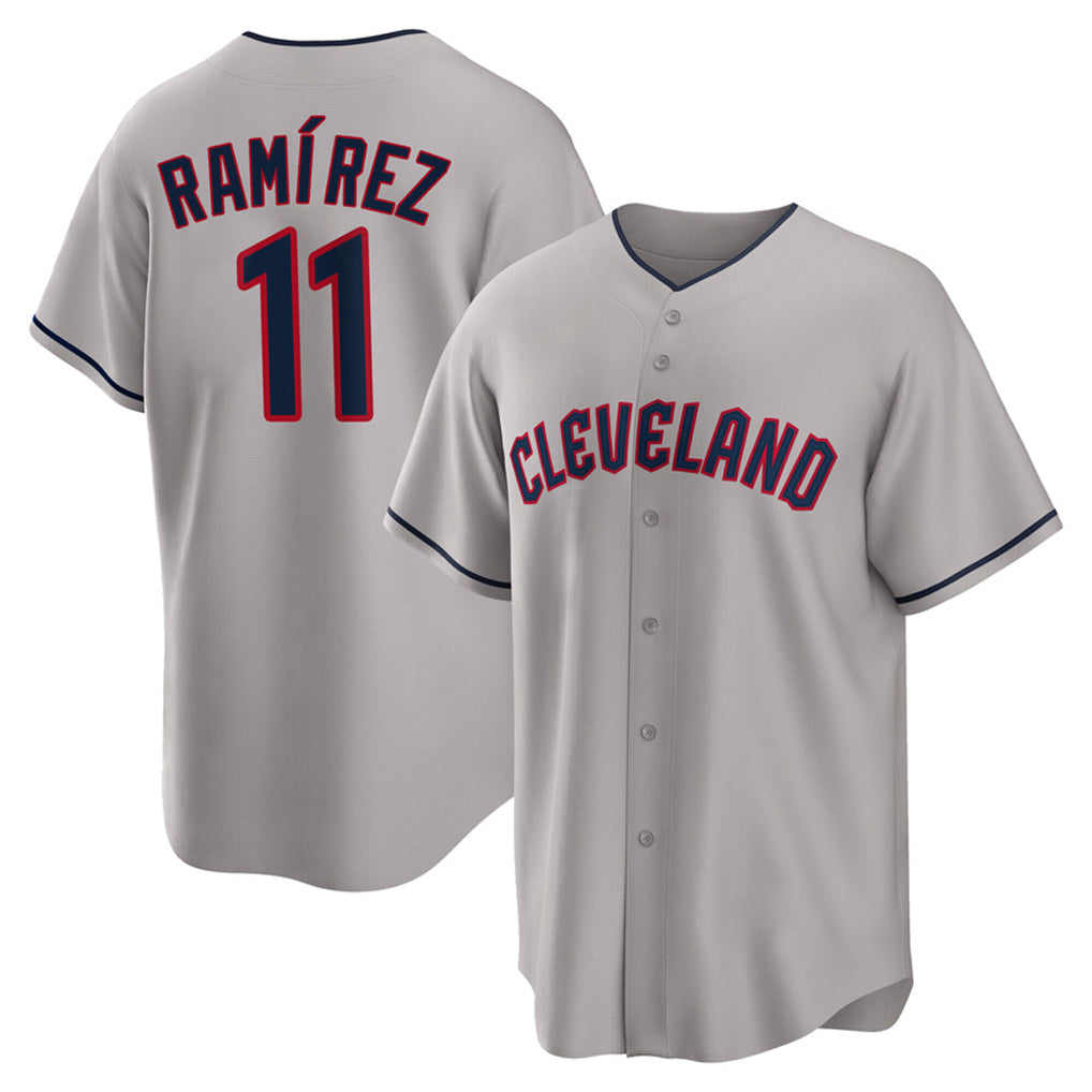 Kooe C.Guardians #11 Jose Ramirez Player Gray Game Home Stitched Jerseys