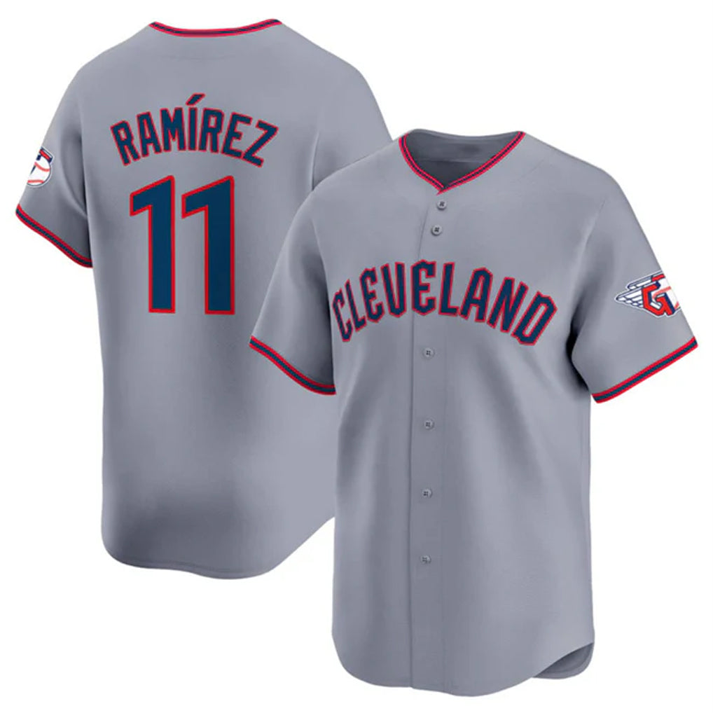 Kooe C.Guardians #11 Jose Ramirez Player Gray Road Limited Home Game Stitched Jerseys