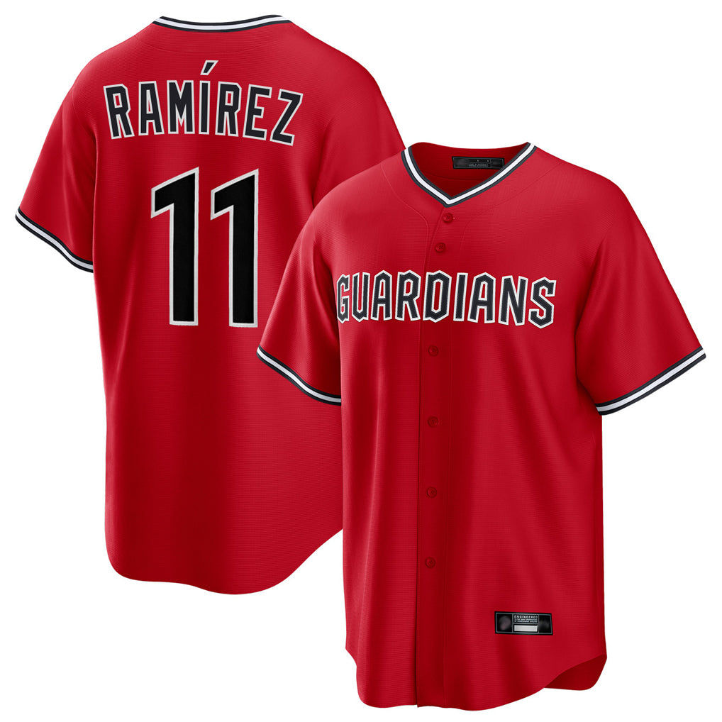 Kooe C.Guardians #11 Jose Ramirez Player Red Home Game Stitched Jerseys