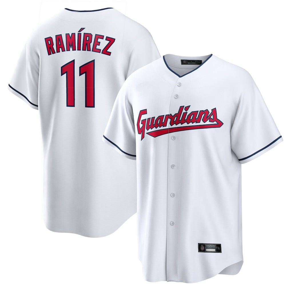 Kooe C.Guardians #11 Jose Ramirez Player White Home Game Stitched Jerseys