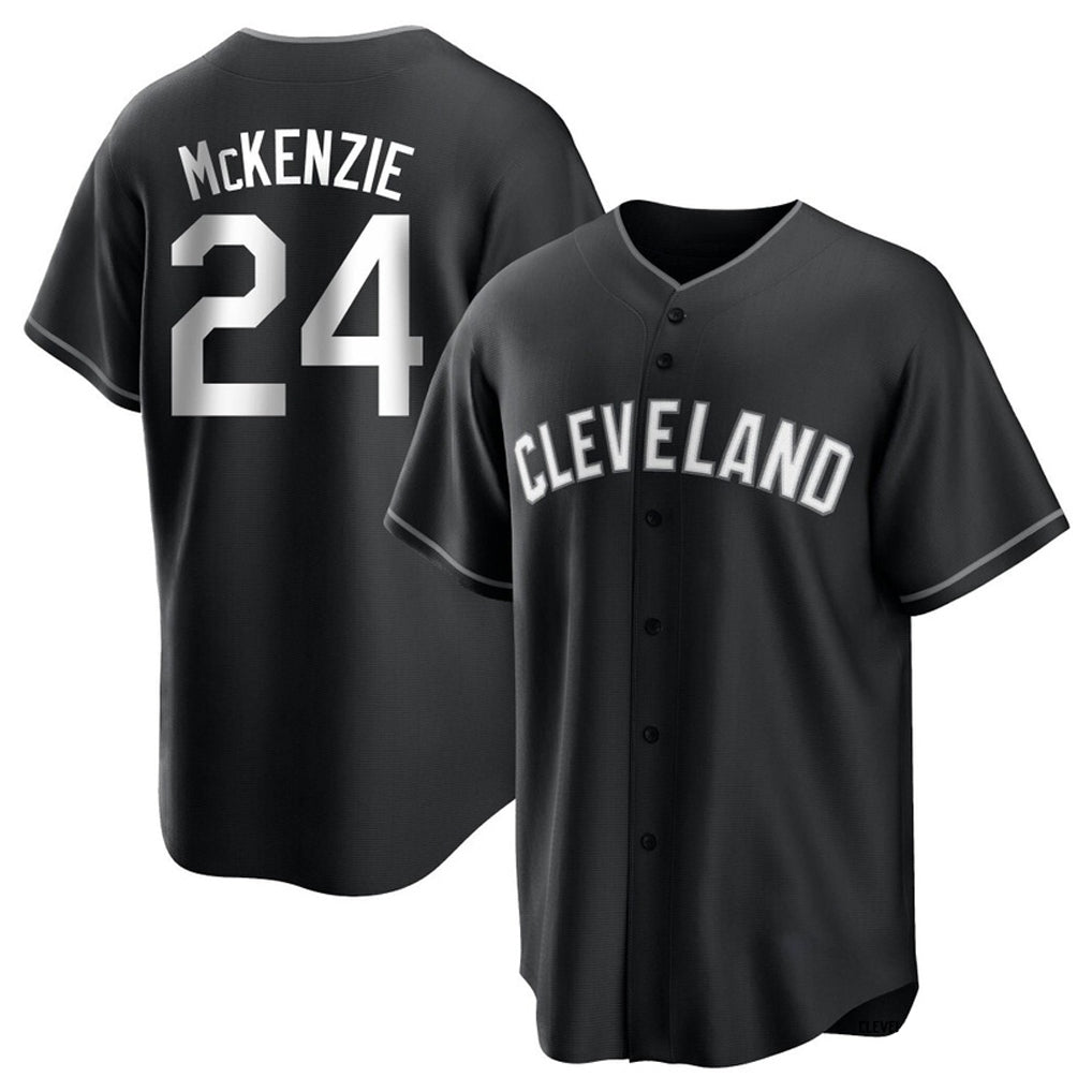 Kooe C.Guardians #24 Triston McKenzie Player Black Home Game Stitched Jerseys