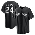Kooe C.Guardians #24 Triston McKenzie Player Black Home Game Stitched Jerseys