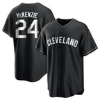 Kooe C.Guardians #24 Triston McKenzie Player Black Home Game Stitched Jerseys