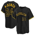 Kooe C.Guardians #24 Triston McKenzie Player Black Snake Skin City Home Game Stitched Jerseys