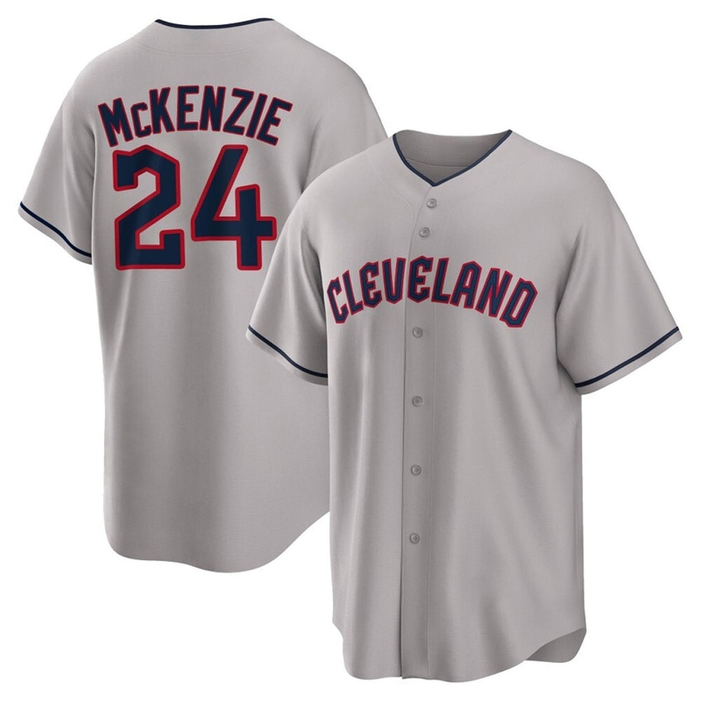 Kooe C.Guardians #24 Triston McKenzie Player Gray Game Home Stitched Jerseys