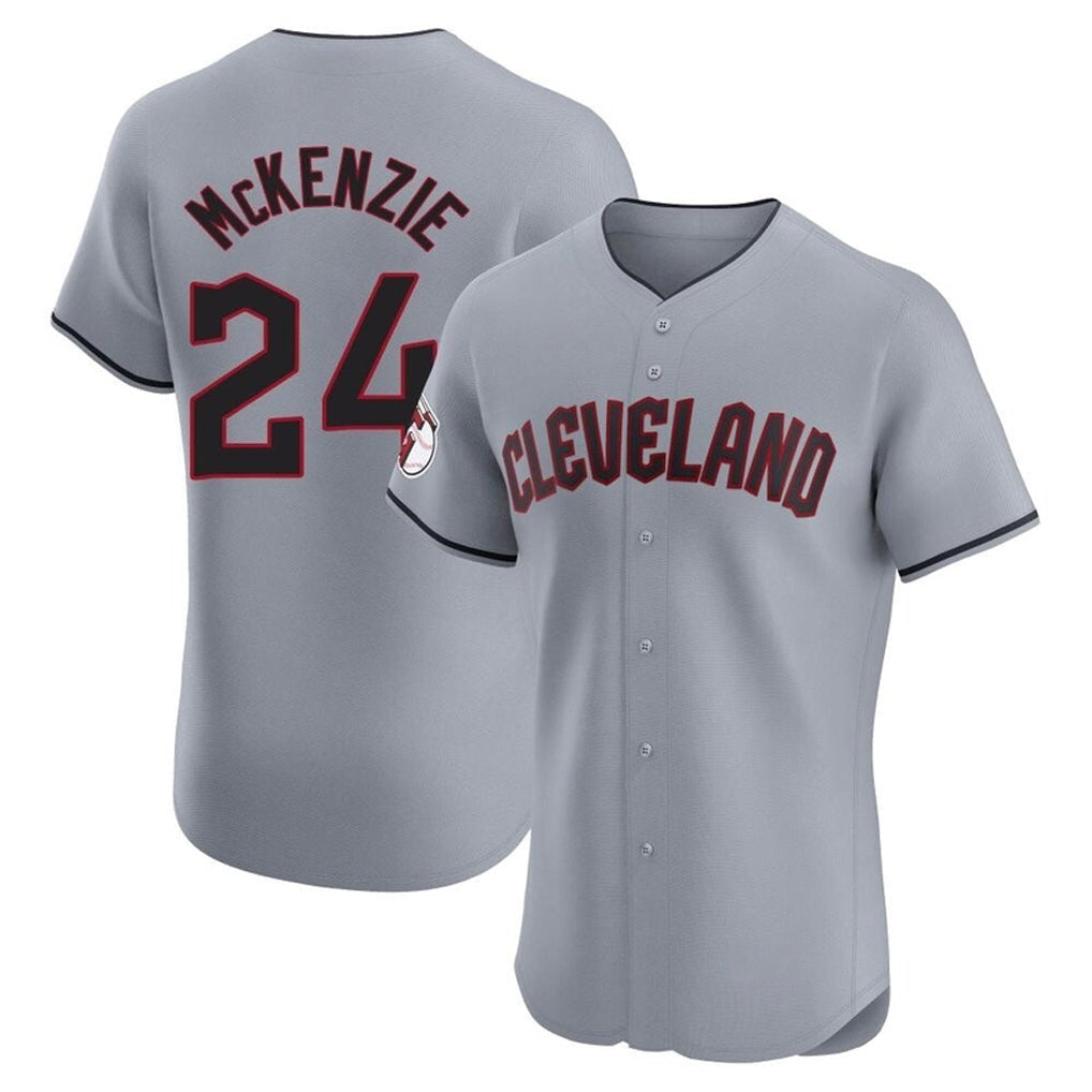 Kooe C.Guardians #24 Triston McKenzie Player Gray Road Limited Elite Home Stitched Jerseys