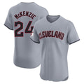 Kooe C.Guardians #24 Triston McKenzie Player Gray Road Limited Elite Home Stitched Jerseys