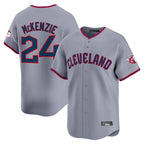 Kooe C.Guardians #24 Triston McKenzie Player Gray Road Limited Home Game Stitched Jerseys