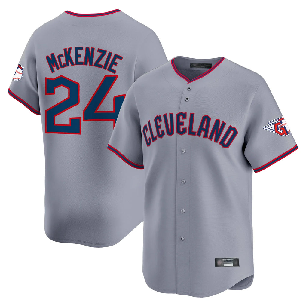 Kooe C.Guardians #24 Triston McKenzie Player Gray Road Limited Home Game Stitched Jerseys