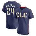 Kooe C.Guardians #24 Triston McKenzie Player Navy City Connect Limited Elite Home Stitched Jerseys