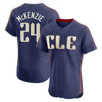 Kooe C.Guardians #24 Triston McKenzie Player Navy City Connect Limited Elite Home Stitched Jerseys